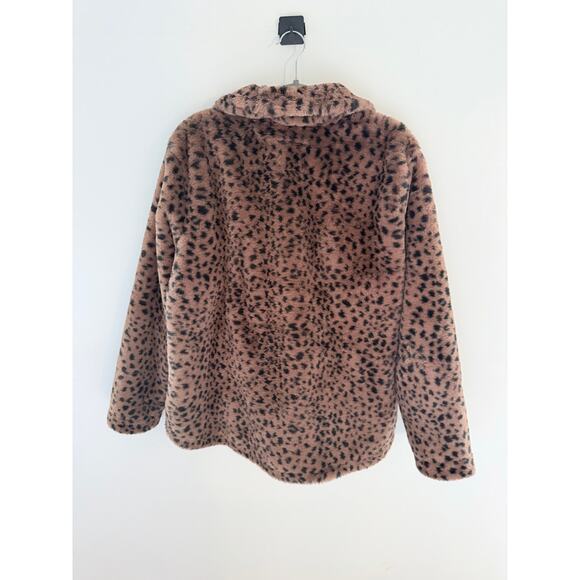 Abercrombie & Fitch Cheetah Fuzzy Quarter-Zip Sweater-Size XL - Picture 5 of 8